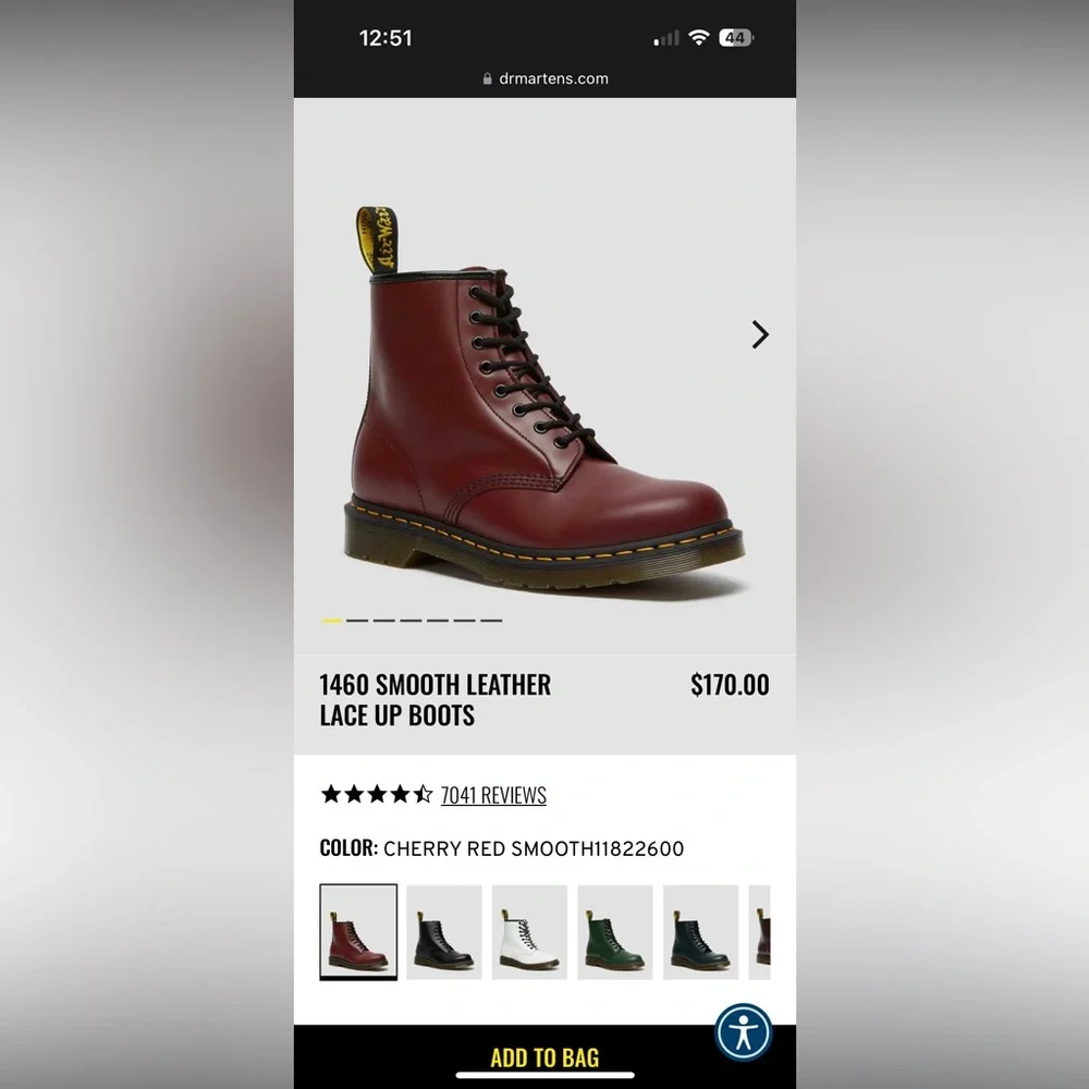 COPY - LIKE NEW ORIGINAL 2009 1460 CHERRY RED SMOOTH DR. MARTENS!!!βπ Size: 6 - Picture 16 of 16